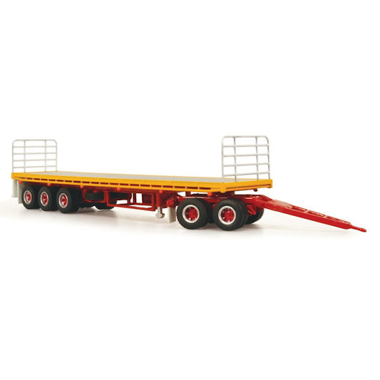 1:64 scale Neil Mansell Transport Flat Deck Trailer with Dolly