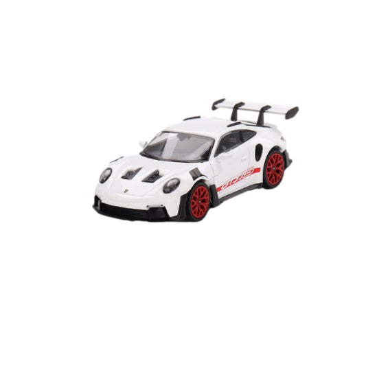 1:64 scale Porsche 911 (992) GT3 RS White with Pyro Red Accent Package