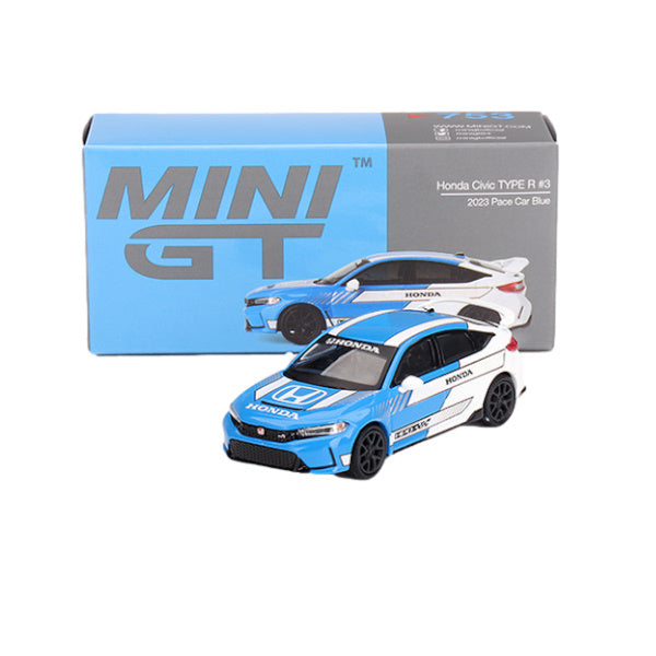 1:64 scale Honda Civic Type R #3 2023 Pace Car Blue