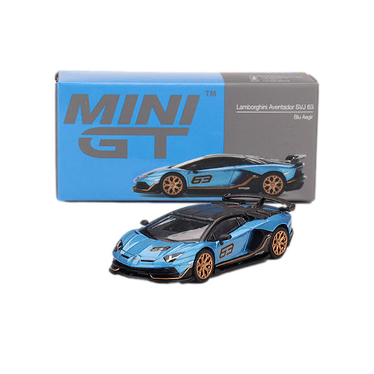 1:64 scale Lamborghini Aventador SVJ 63 Blu Aegir