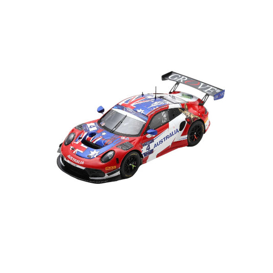 1:43 scale Matt Campbell #4 Porsche 911 GT3 R 2022 FIA Motorsport Games GT Sprint Cup Paul Ricard Winner